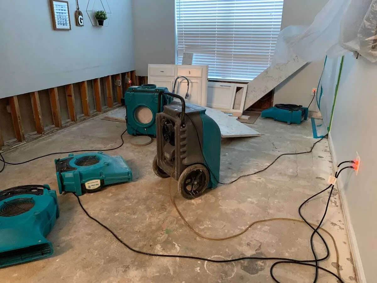 Dehumidifier in flood-cut room for Water Extraction & Removal in Dundalk